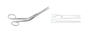 Ножиці Cottle, загнуті, тупі, 16cm